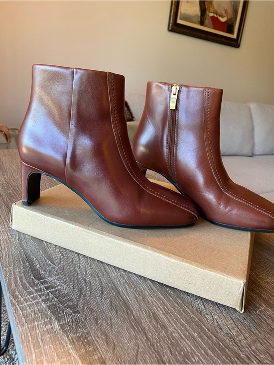Clarks Shoes - Clarks Leather Women's Brown Ankle Boots with Side Zip